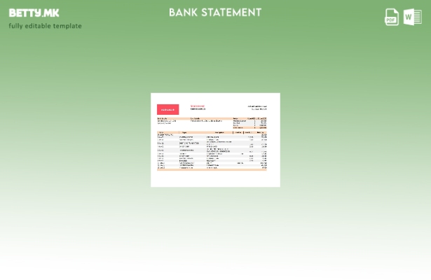 модерен стил Словенија Адико извод од банкарски ексел шаблон